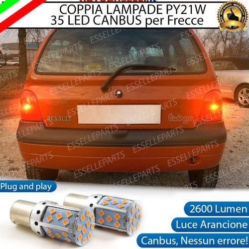 Coppia Frecce Posteriori PY21W 35 LED Canbus RENAULT TWINGO con frecce Trasparenti