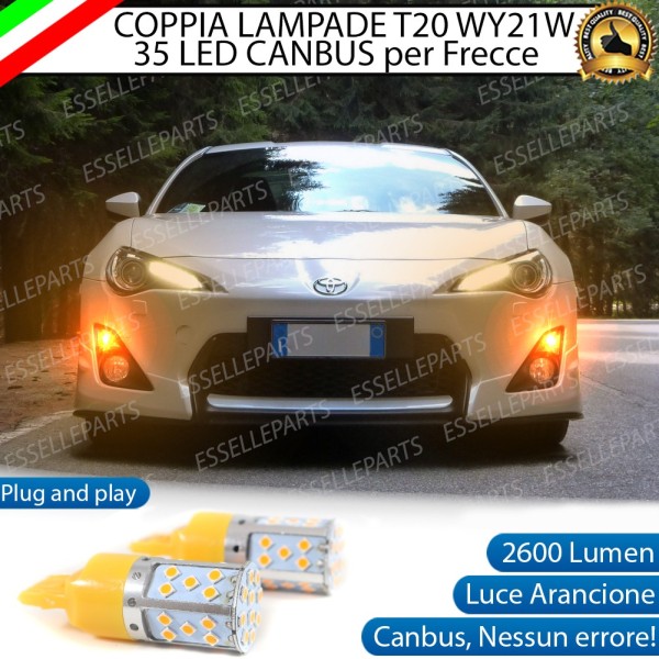 Coppia Lampade T20 WY21W 35 LED CANBUS PER FRECCE DIREZIONALI Anteriori PER Toyota GT86