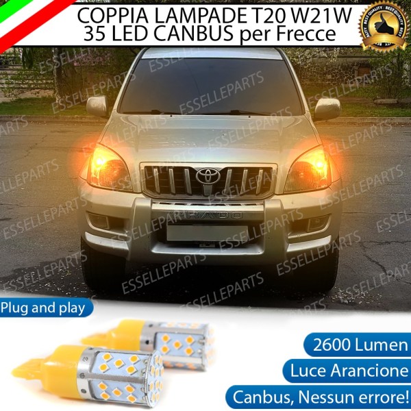 Coppia Lampade T20 WY21W 35 LED CANBUS PER FRECCE DIREZIONALI Anteriori PER TOYOTA LAND CRUISER KD120