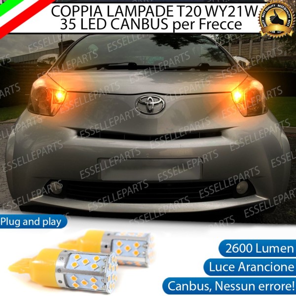 Coppia Lampade T20 WY21W 35 LED CANBUS PER FRECCE DIREZIONALI Anteriori PER Toyota IQ