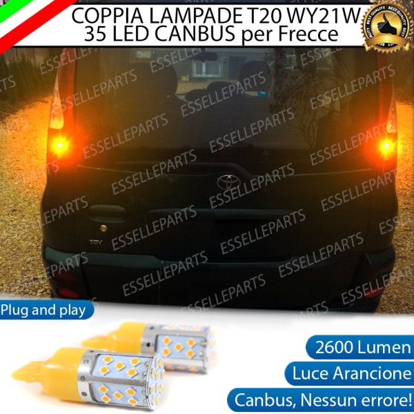 Coppia Lampade T20 WY21W 35 LED CANBUS PER FRECCE DIREZIONALI POSTERIORI PER TOYOTA YARIS VERSO