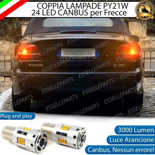 Lampada PY21W BAU15S 24 LED Canbus ARANCIONE FRECCE  per VOLVO C70 I