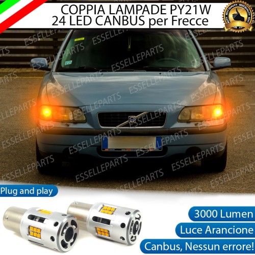 Coppia Frecce Anteriori PY21W 24 LED Canbus 3.0 per VOLVO S60 I