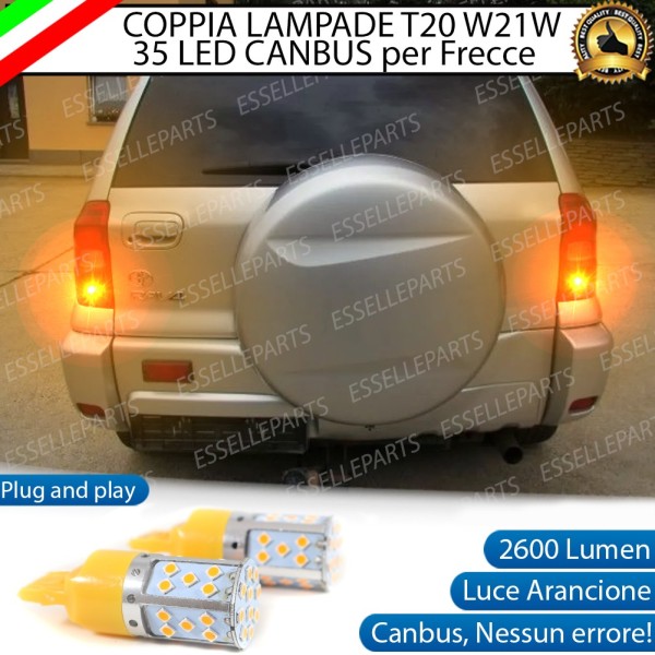 Coppia Lampade T20 WY21W 35 LED CANBUS PER FRECCE DIREZIONALI POSTERIORI PER TOYOTA RAV4 II