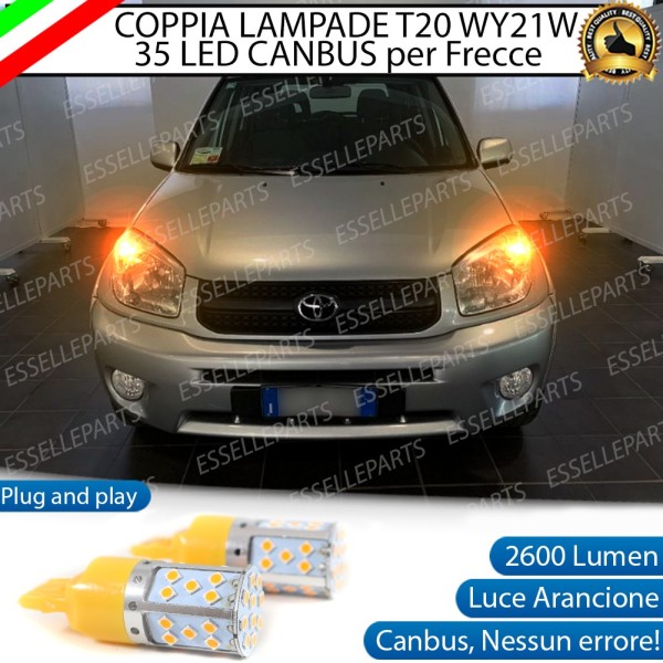 Coppia Lampade T20 WY21W 35 LED CANBUS PER FRECCE DIREZIONALI Anteriori PER TOYOTA RAV4 II