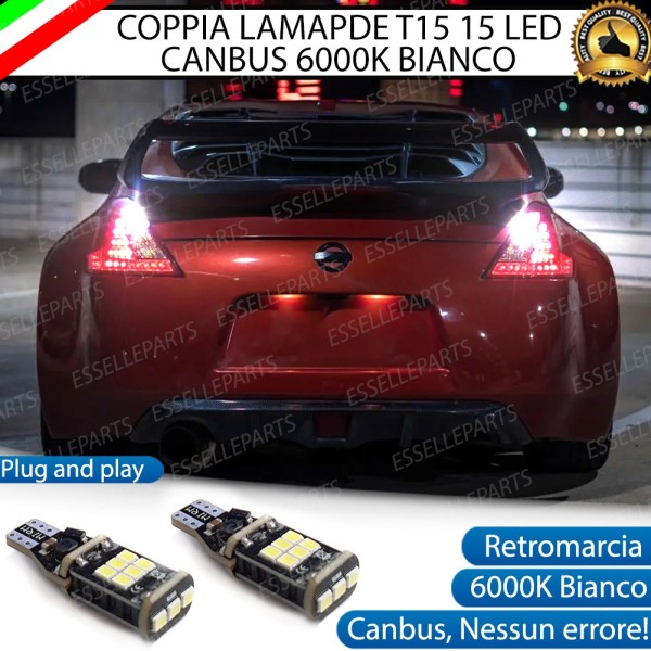 Luci Retromarcia NISSAN 370Z 1200 LUMEN T15 W16W CANBUS 3.0 NO ERROR