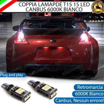 Luci Retromarcia NISSAN 370Z 1200 LUMEN T15 W16W CANBUS 3.0 NO ERROR