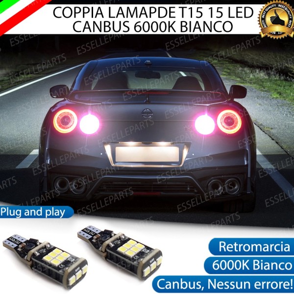 Luci Retromarcia NISSAN GT-R 1200 LUMEN T15 W16W CANBUS 3.0 NO ERROR