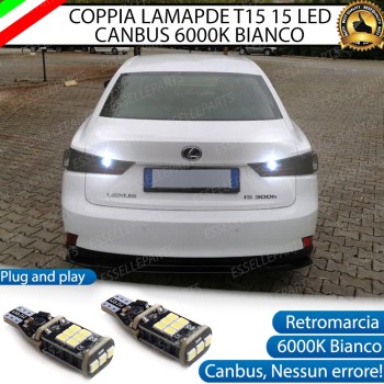Luci Retromarcia LEXUS IS III 1200 LUMEN T15 W16W CANBUS 3.0 NO ERROR