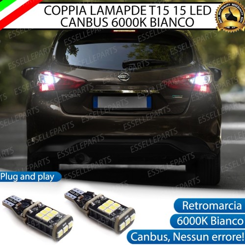 Luci Retromarcia NISSAN PULSAR 1200 LUMEN T15 W16W CANBUS 3.0 NO ERROR