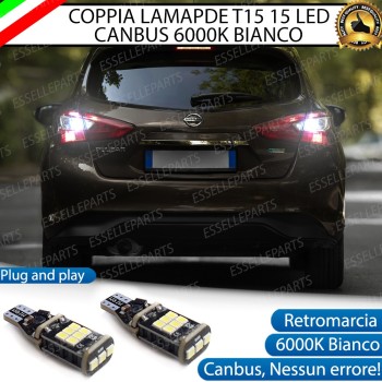 Luci Retromarcia NISSAN PULSAR 1200 LUMEN T15 W16W CANBUS 3.0 NO ERROR