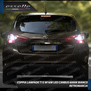 Luci Retromarcia NISSAN PULSAR 1200 LUMEN T15 W16W CANBUS 3.0 NO ERROR