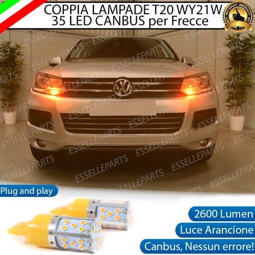 Coppia Lampade T20 WY21W 35 LED CANBUS PER FRECCE DIREZIONALI Anteriori PER VW TOUAREG 7P DAL 2014 IN POI