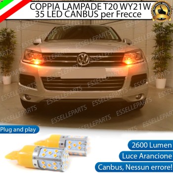 Coppia Lampade T20 WY21W 35 LED CANBUS PER FRECCE DIREZIONALI Anteriori PER VW TOUAREG 7P DAL 2014 IN POI Coppia Lampade T20 WY21W 35 LED CANBUS PER FRECCE DIREZIONALI Anteriori PER VW TOUAREG 7P DAL 2014 IN POI