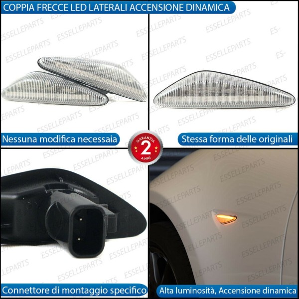 Placchette Dinamiche bianco trasparente Laterali per frecce specifiche per MAZDA 6