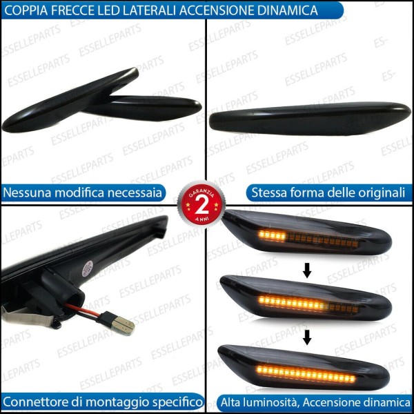 Placchette Dinamiche Laterali NERE a led per frecce specifiche ALFA ROMEO BRERA