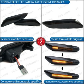 Placchette Dinamiche Laterali NERE a led per frecce specifiche LANCIA YPSILON II 846