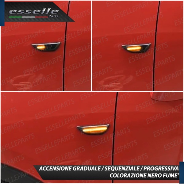 Placchette Dinamiche Laterali nere a led per frecce specifiche per OPEL MOKKA