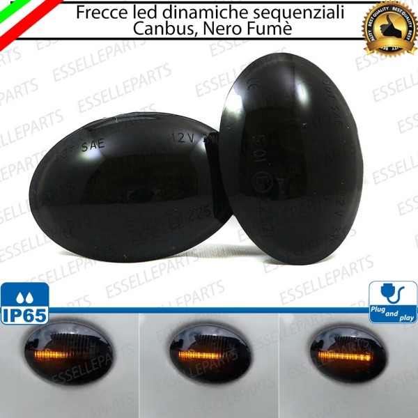 Placchette Dinamiche Laterali nere a 9 led per frecce specifiche per Fiat 500L