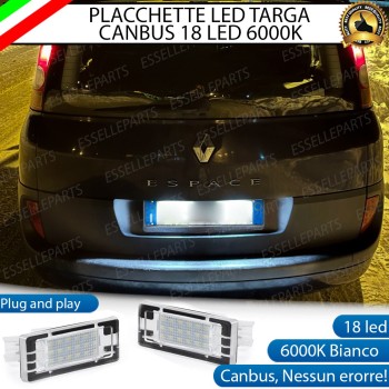 Placchette Luci Targa Led RENAULT ESPACE IV canbus 6000k placchetta