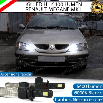 Kit Full LED H1 Abbaglianti 6400 Lumen 6000K RENAULT MEGANE MK1 con parabola doppia