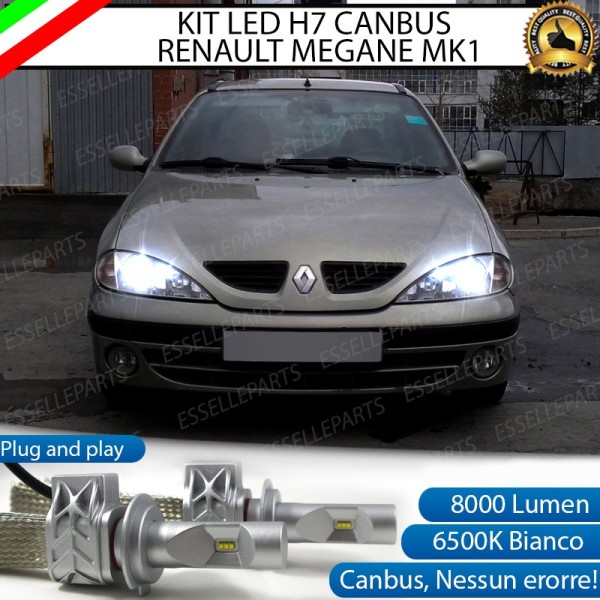 Kit Full LED H7 8000 Lumen 6000K Anabbaglianti RENAULT MEGANE MK1 con parabola doppia