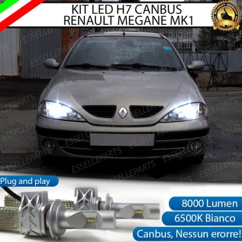 Kit Full LED H7 8000 Lumen 6000K Anabbaglianti RENAULT MEGANE MK1 con parabola doppia