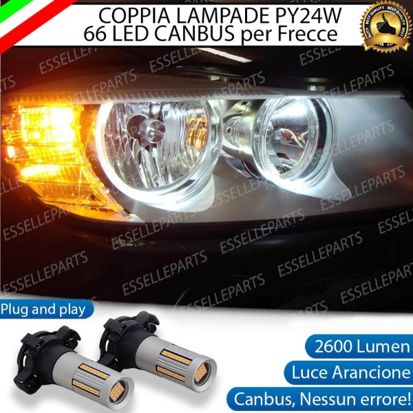 Coppia Frecce Anteriori PY24W 66 LED Canbus 3.0 per BMW SERIE 3 E90 E91 Dal 09/2008