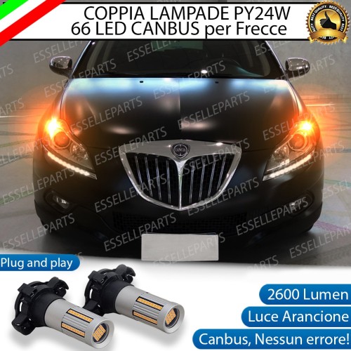 Coppia Frecce Anteriori PY24W 66 LED Canbus 3.0 per LANCIA DELTA III