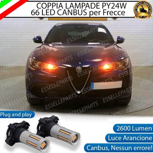 Coppia Frecce Anteriori PY24W 66 LED Canbus 3.0 per ALFA ROMEO STELVIO