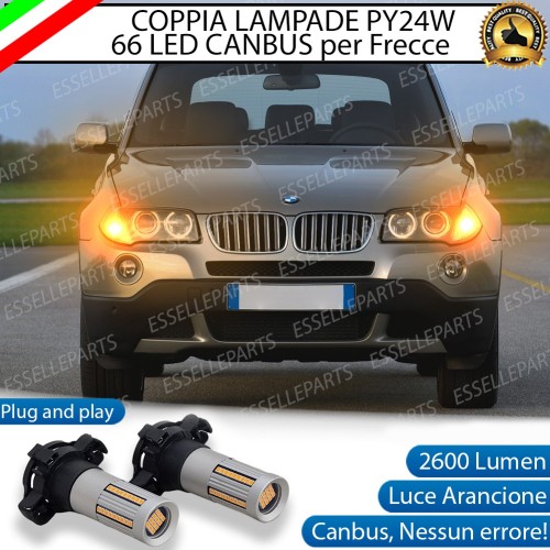 Coppia Frecce Anteriori PY24W 66 LED Canbus 3.0 per BMW X3 E83 DAL 2008