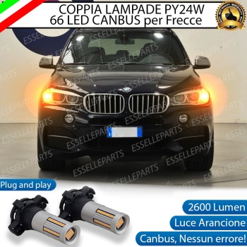 Coppia Frecce Anteriori PY24W 66 LED Canbus 3.0 per BMW X6 F16