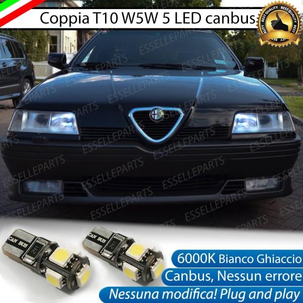 Coppia luci di posizione T10 W5W 5 LED canbus 6000K Bianco per Alfa Romeo 164 Dal 1992