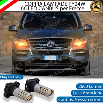 Coppia Frecce Anteriori PY24W 66 LED Canbus 3.0 per MERCEDES ML W166