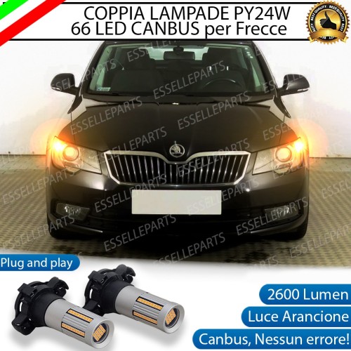 Coppia Frecce Anteriori PY24W 66 LED Canbus 3.0 per SKODA SUPERB II