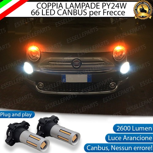 Coppia Frecce Anteriori PY24W 66 LED Canbus 3.0 FIAT 500 RESTYLING fari lenticolari