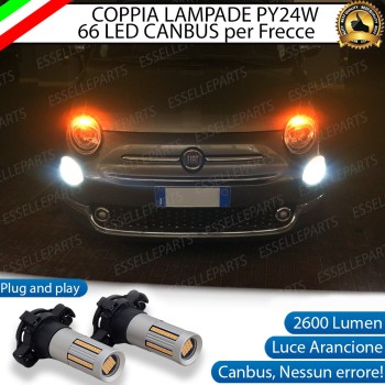 Coppia Frecce Anteriori PY24W 66 LED Canbus 3.0 ABARTH 500 595 695 con lenticolari