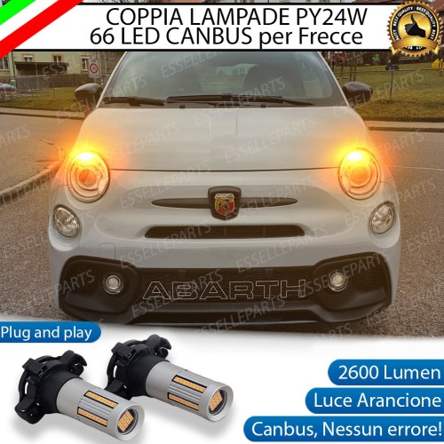 Coppia Frecce Anteriori PY24W 66 LED Canbus 3.0 per ABARTH 500 595 695 con Bixenon