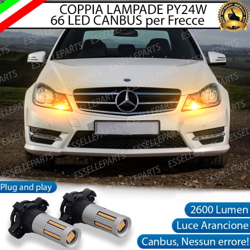Frecce Anteriori PY24W 66 LED Canbus MERCEDES CLASSE C W204 dal 2011 con fari alogeni