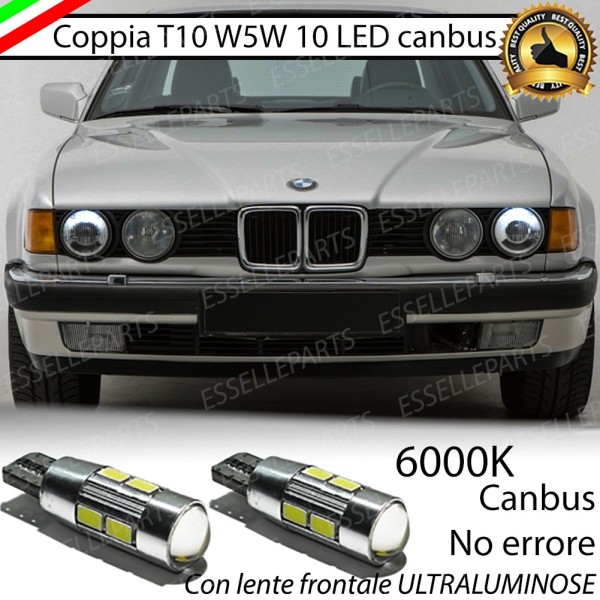 Coppia Lampade T10 W5W LED canbus con lente frontale per luci di posizione per BMW SERIE 7 E32
