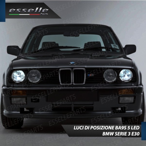 Coppia luci posizione BA9S 5 LED canbus 6000K BMW Serie 3 E30 con faro a parabola
