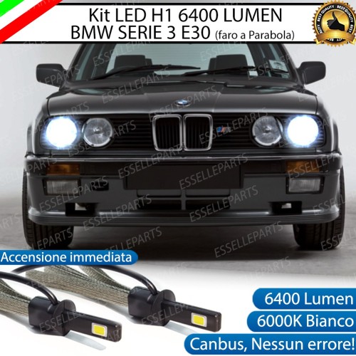 Kit Full LED H1 Anabbaglianti 6400 Lumen 6000K BMW Serie 3 E30 con faro a parabola
