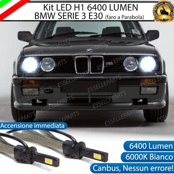 Kit Full LED H1 Anabbaglianti 6400 Lumen 6000K BMW Serie 3 E30 con faro a parabola