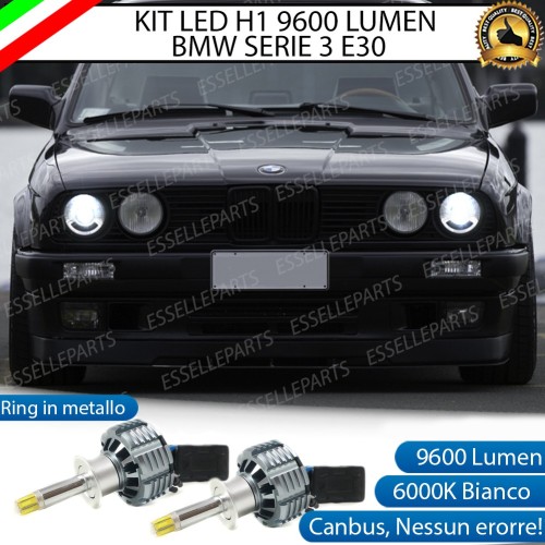 Kit Full LED H1 9600 Lumen 6000K Anabbaglianti BMW SERIE 3 E30 con fari lenticolare