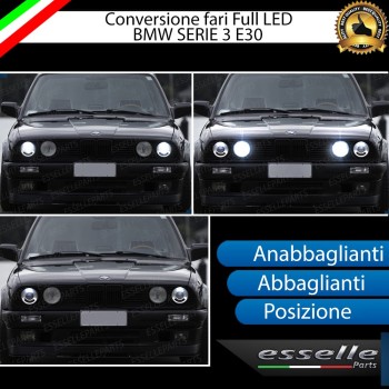 Conversione Fari Full LED BMW SERIE 3 E30 6000K bianco con fari lenticolare
