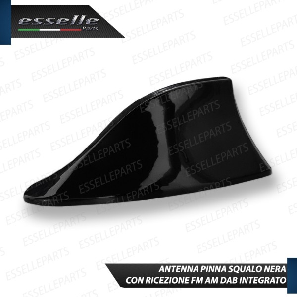 Antenna Pinna Nero Lucido con Vera Ricezione radio FM AM DAB in ABS Impermeabile