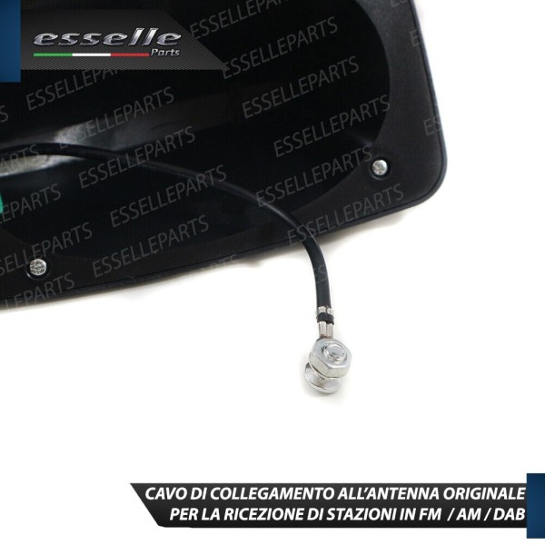 Antenna Pinna Nero Lucido con Vera Ricezione radio FM AM DAB in ABS Impermeabile