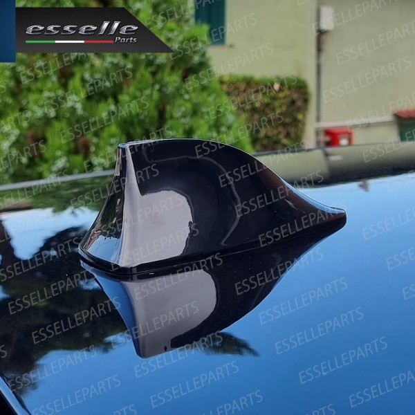 Antenna Pinna Nero Lucido con Vera Ricezione radio FM AM DAB in ABS Impermeabile