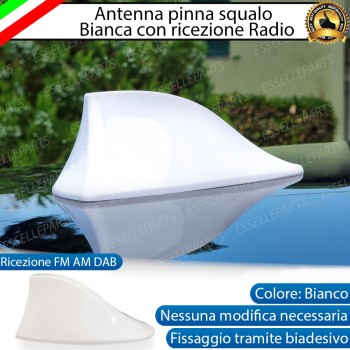 Antenna Pinna Squalo Bianco Con Vera ricezione FM AM DAB