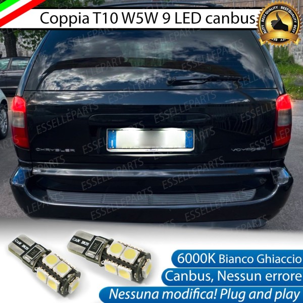 Luci Targa 9 LED per Chrysler Voyager MK4 Canbus Bianco